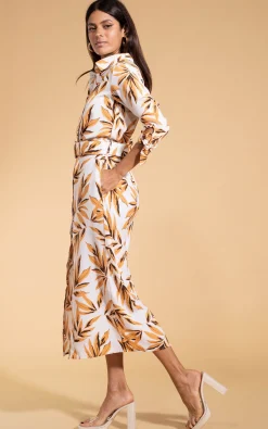 Alva Midi Shirt Dress In Tropic Natural