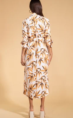Alva Midi Shirt Dress In Tropic Natural