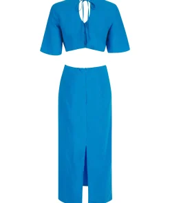 Arabella Linen Dress In Blue