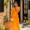Arabella Linen Dress In Orange