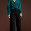 Ariana Cropped Cardigan In Forest Green