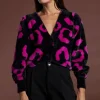 Bambino Cardigan In Cerise On Black Leopard