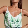 Birdie Cami Top In Tropic Green On White