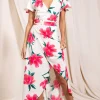 Cayenne Dress In Cream Base Tulip