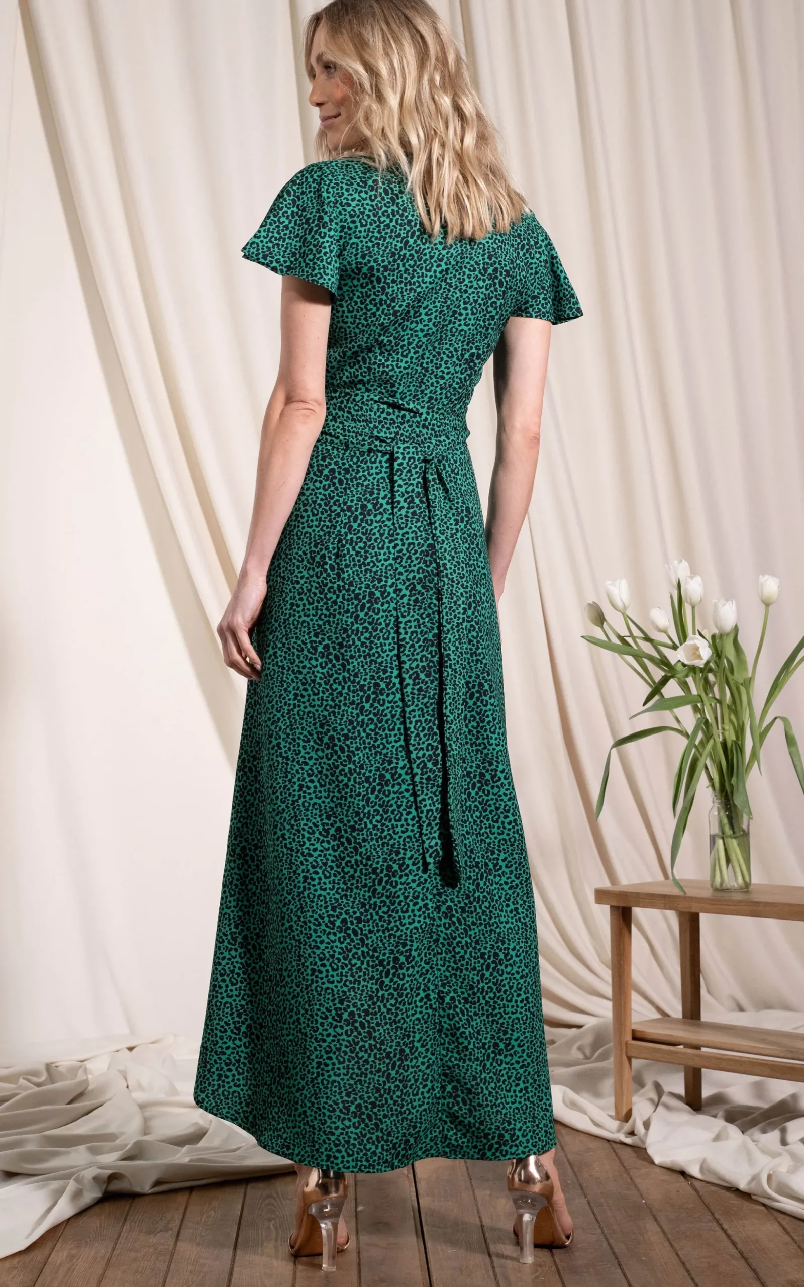 Cayenne Dress In Small Green Leopard