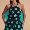 Chica Bella Shorts In Green On Black Dot