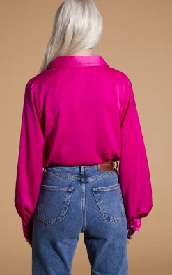 Dixie Balloon Sleeve Shirt In Magenta