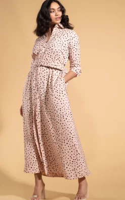 Dove Dress In Abstract Black On Beige