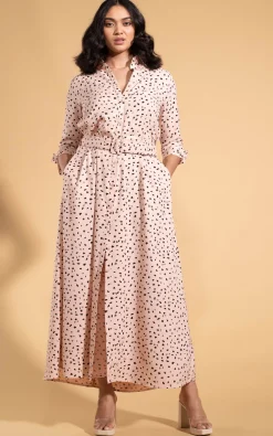 Dove Dress In Abstract Black On Beige