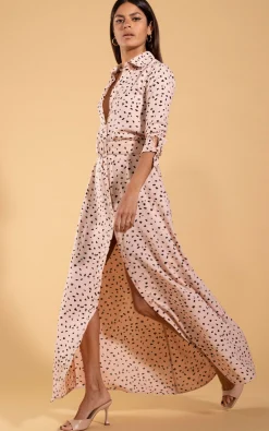 Dove Dress In Abstract Black On Beige