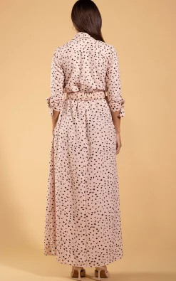 Dove Dress In Abstract Black On Beige
