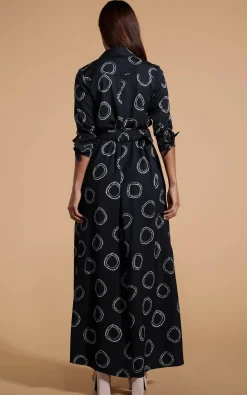 Dove Dress In Black & White Circle