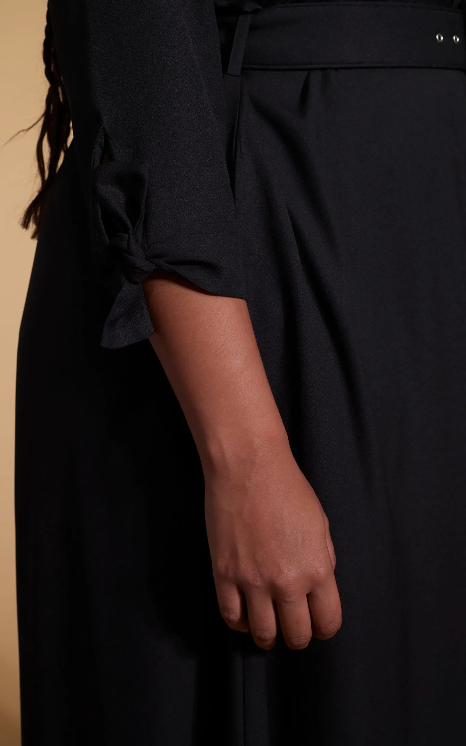 Dove Dress In Black-Extended Sizing