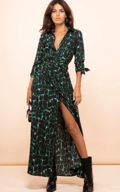 Dove Dress In Green Alligator