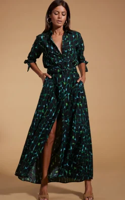 Dove Dress In Green Alligator