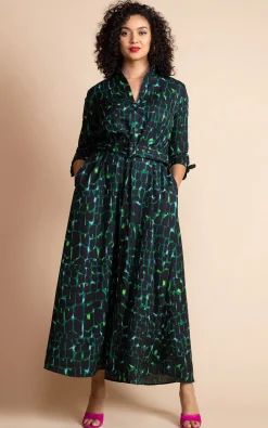 Dove Dress In Green Alligator