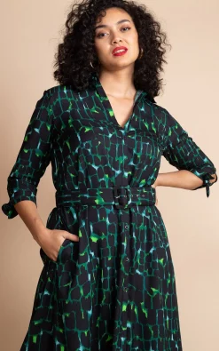 Dove Dress In Green Alligator