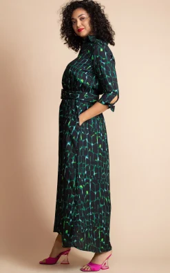 Dove Dress In Green Alligator
