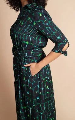 Dove Dress In Green Alligator