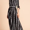 Dove Dress In Tie Dye Black And White Stripe
