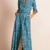 Dove Dress In Turquoise Leopard