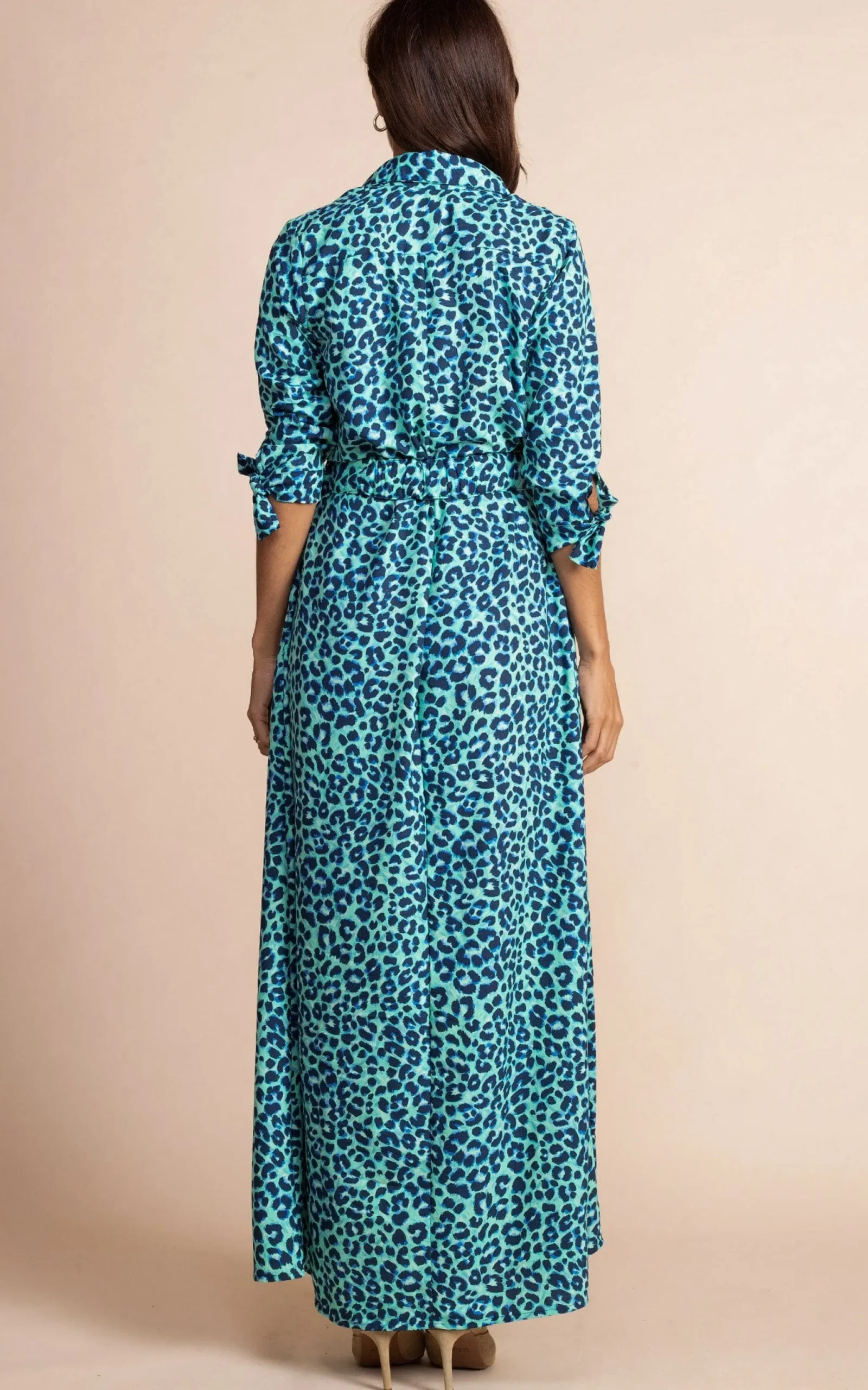 Dove Dress In Turquoise Leopard