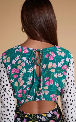 Estella Midaxi Dress In Tulip And Polka Dot Mix