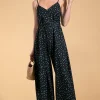 Gabriella Jumpsuit In Abstract Green On Black