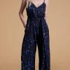 Gabriella Jumpsuit In Blue Alligator