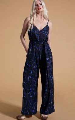 Gabriella Jumpsuit In Blue Alligator
