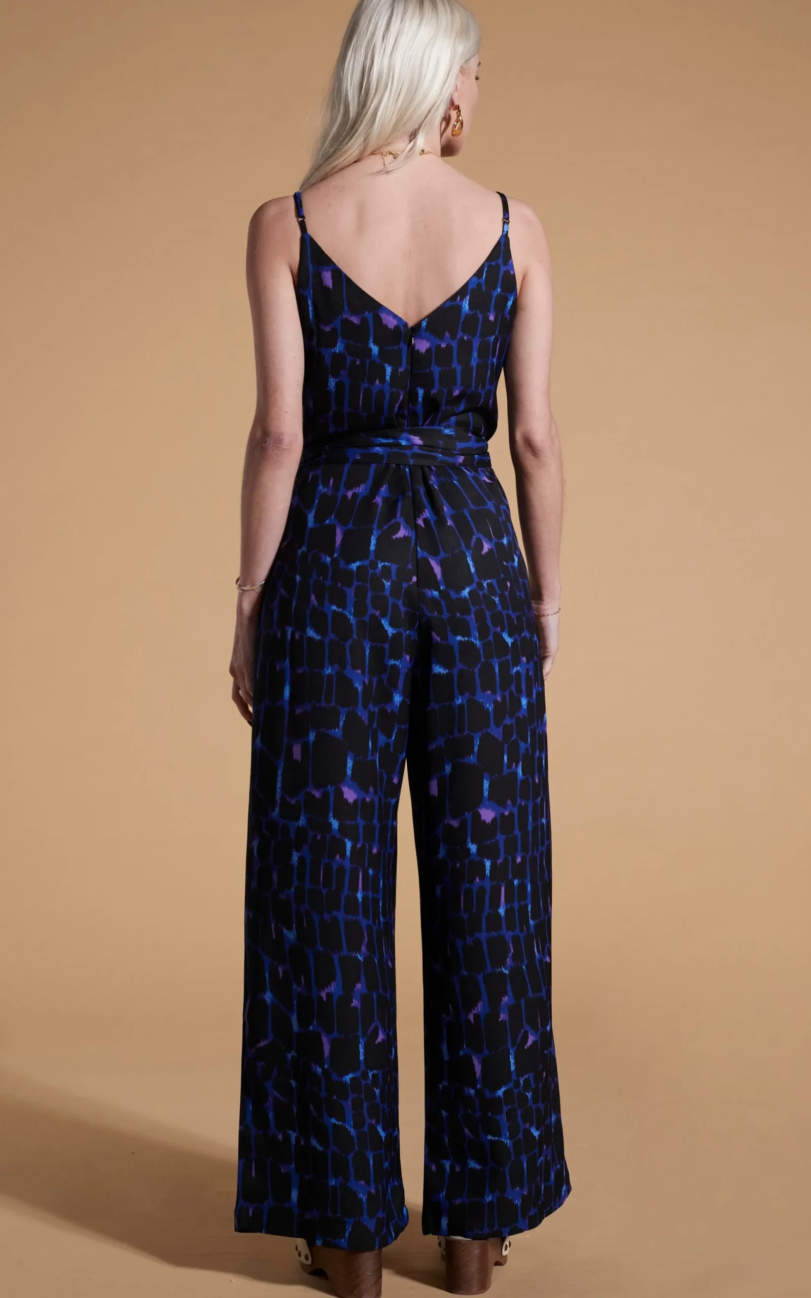 Gabriella Jumpsuit In Blue Alligator