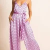 Gabriella Jumpsuit In Pink Polka Dot