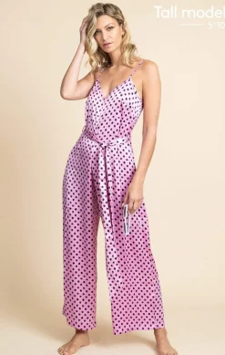 Gabriella Jumpsuit In Pink Polka Dot