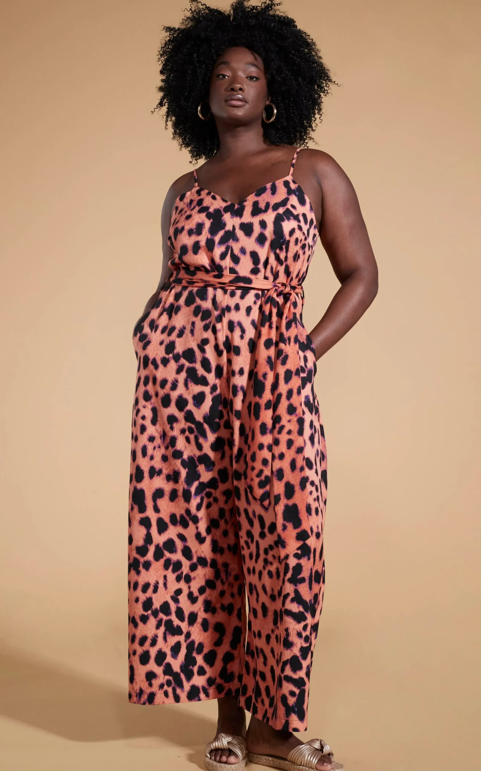Gabriella Jumpsuit In Plorange Leopard