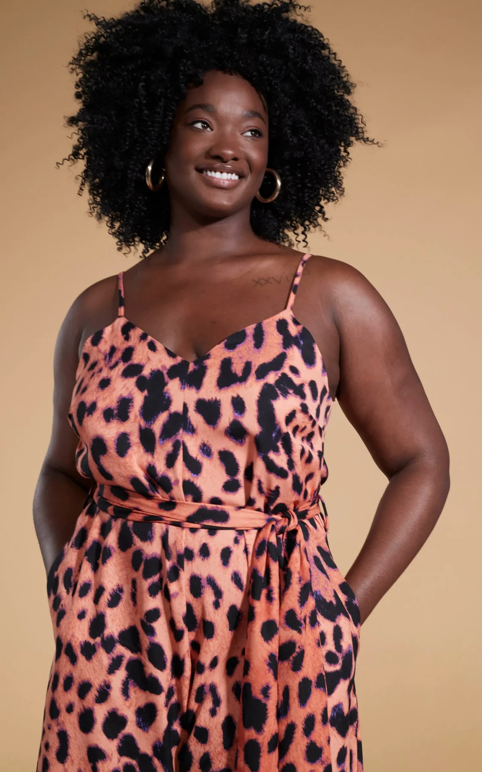 Gabriella Jumpsuit In Plorange Leopard