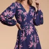 Ginger Mini Wrap Dress In Bamboo Navy Base
