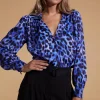 Halo Dominic Shirt In Blue Leopard