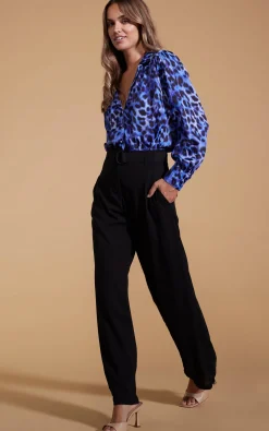Halo Dominic Shirt In Blue Leopard