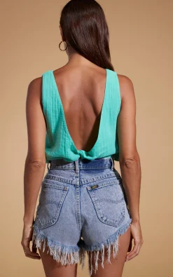 Halo Guava Twist Top In Mint Green