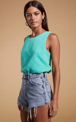 Halo Guava Twist Top In Mint Green