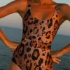 Halo Kiara Belted Swimsuit In Leopard