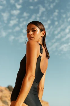 Halo Kiara Belted Swimsuit In Black