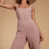 Halo Kimani Twist Back Jumpsuit In Fawn