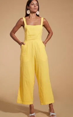 Halo Kimani Twist Back Jumpsuit In Primrose Yellow