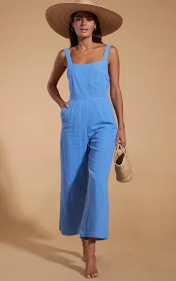 Halo Kimani Twist Back Jumpsuit In Sky Blue