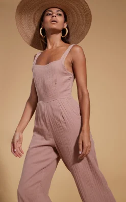 Halo Kimani Twist Back Jumpsuit In Fawn