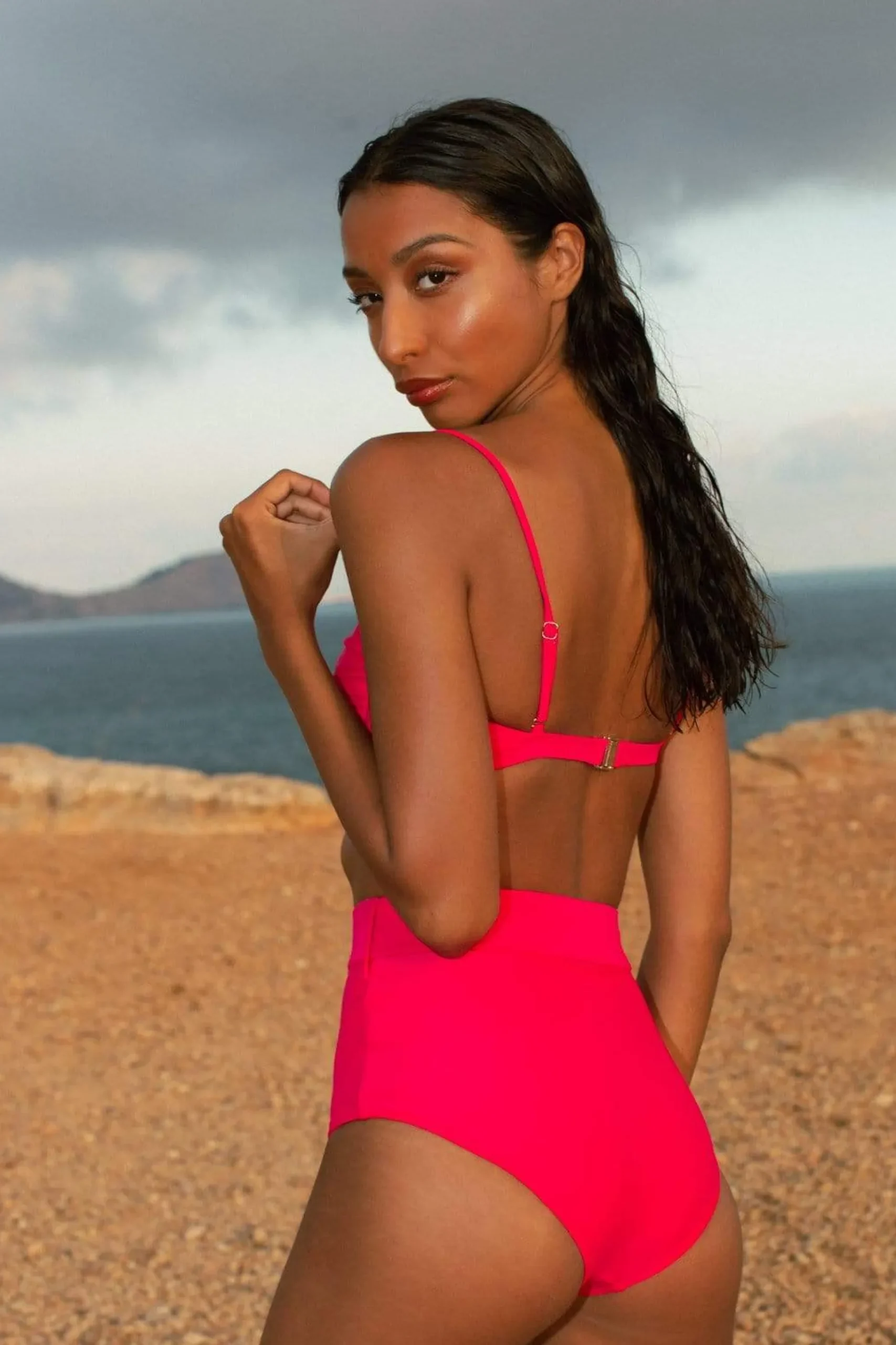 Halo Lalita Bandeau Bikini Top In Hot Pink