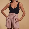 Halo Nessie High Waist Shorts In Fawn
