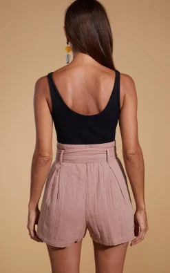 Halo Nessie High Waist Shorts In Fawn