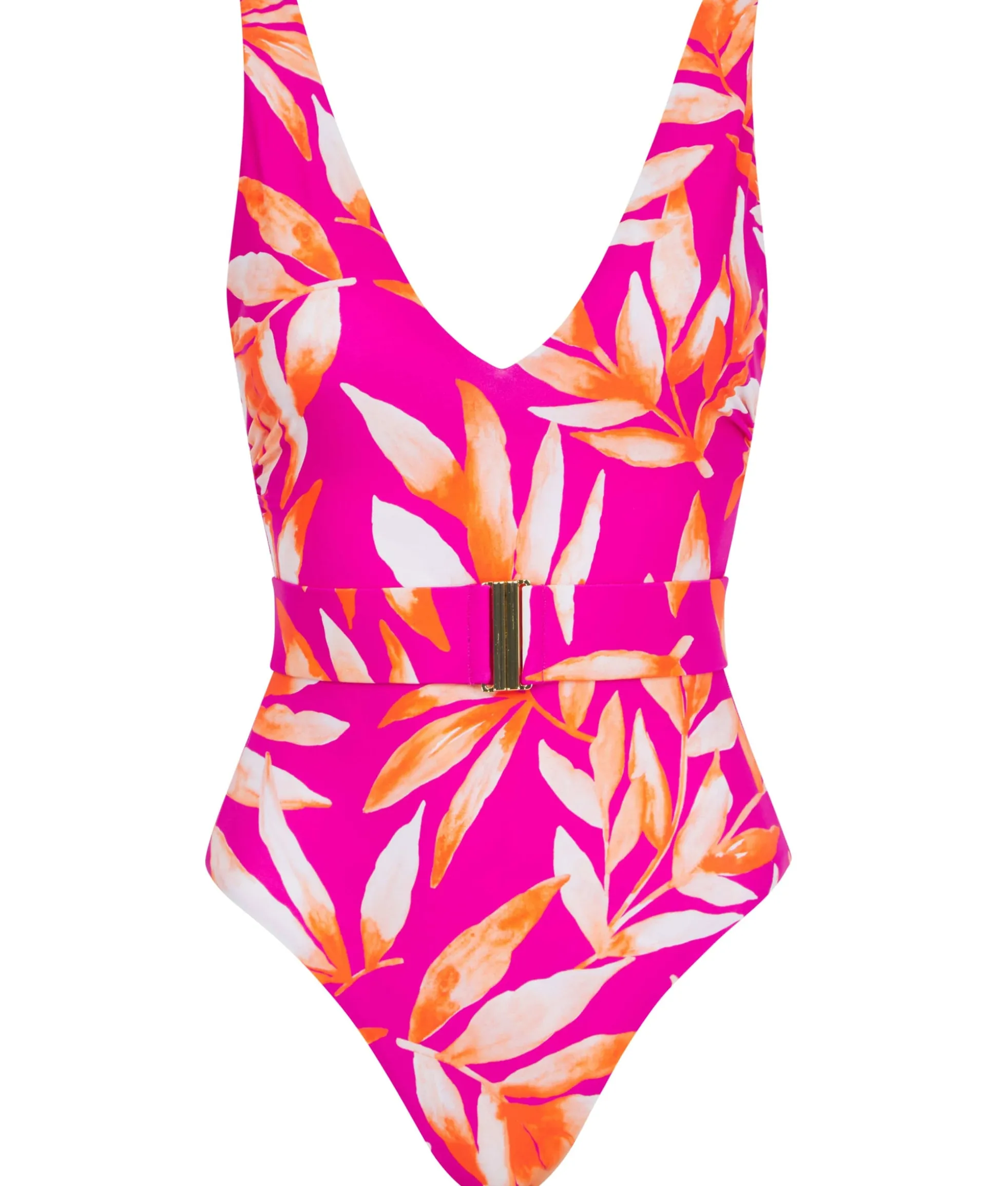 Halo Sa Caleta Swimsuit In Watercolour Orange Leaf